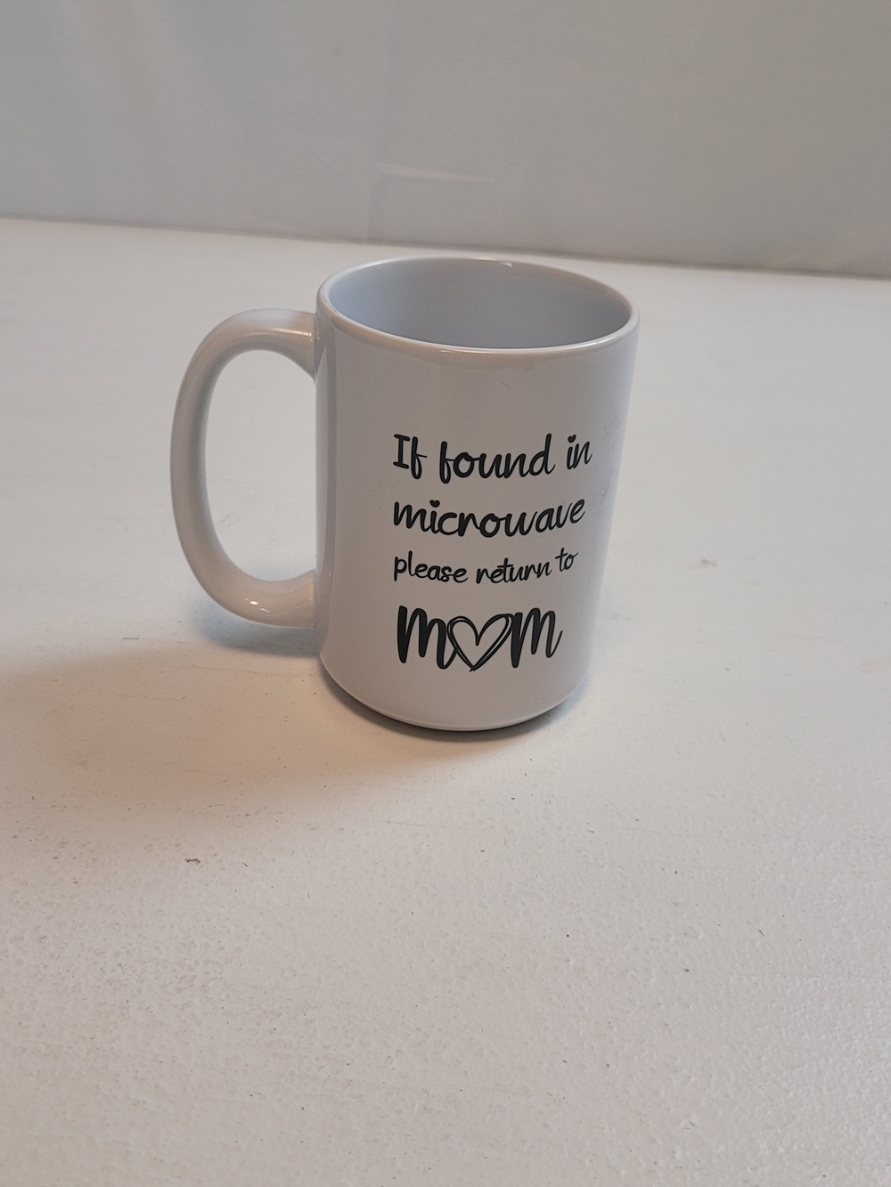 White Mom Heart Ceramic Mug - If Found in Microwave